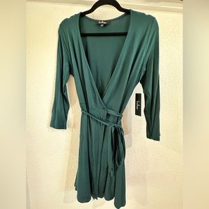 Lulus Emerald Green Wrap Dress